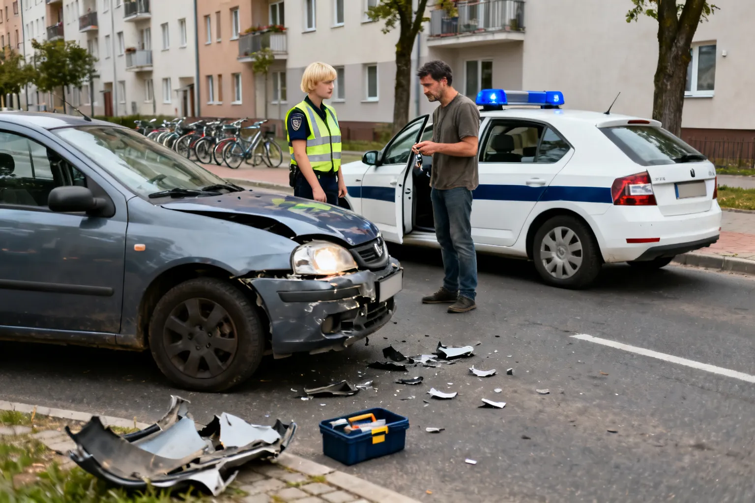 Pijany 31-latek wrócił po rozbity samochód i został zatrzymany