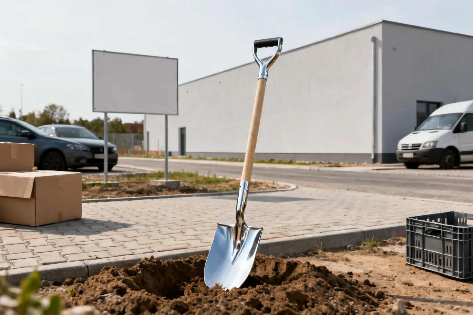 Budowa bursy Smolajny 2026: symboliczne wbicie pierwszej łopaty