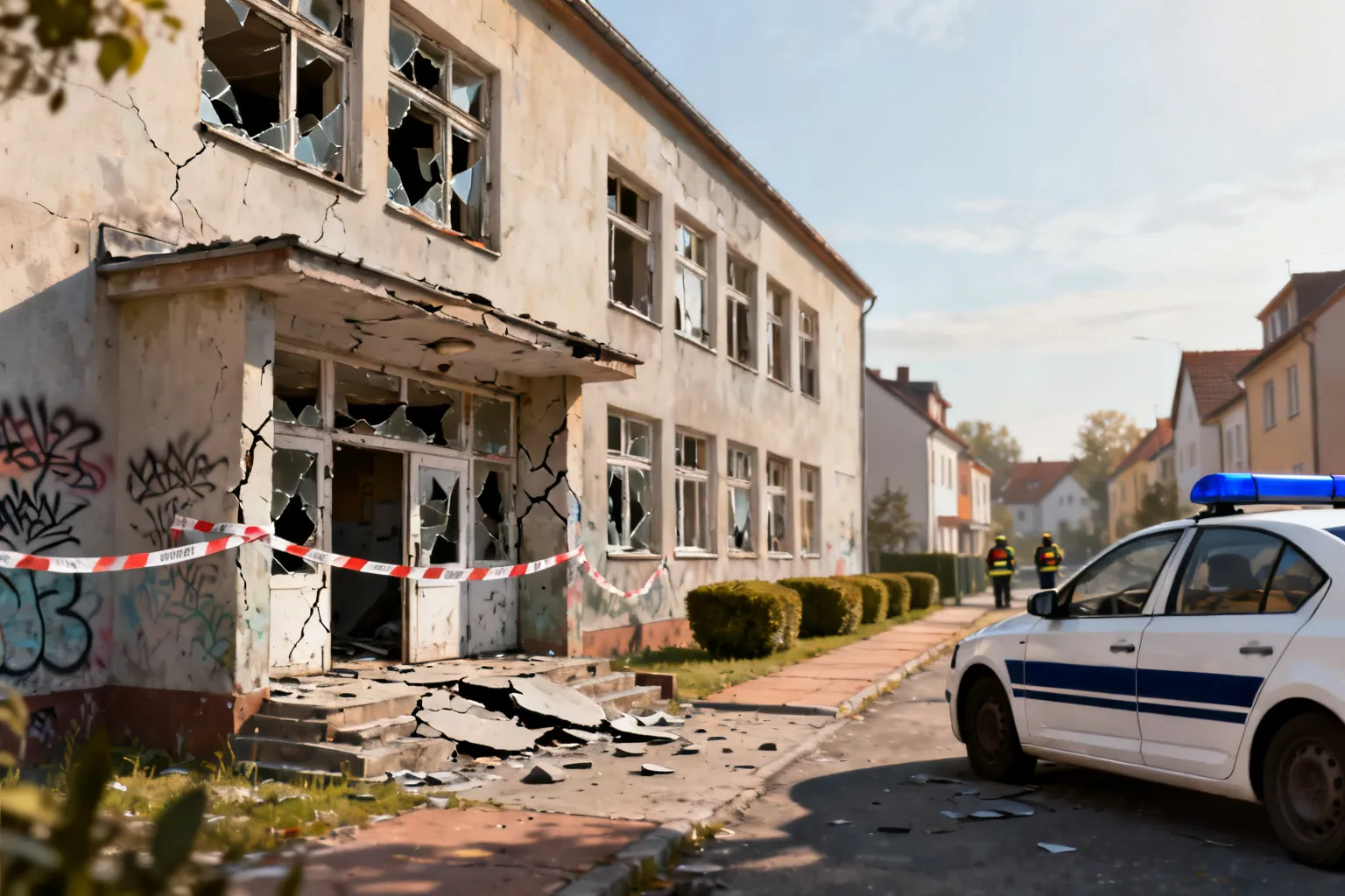 Dewastacja byłej szkoły w gminie Grunwald — pięciu nieletnich odpowie
