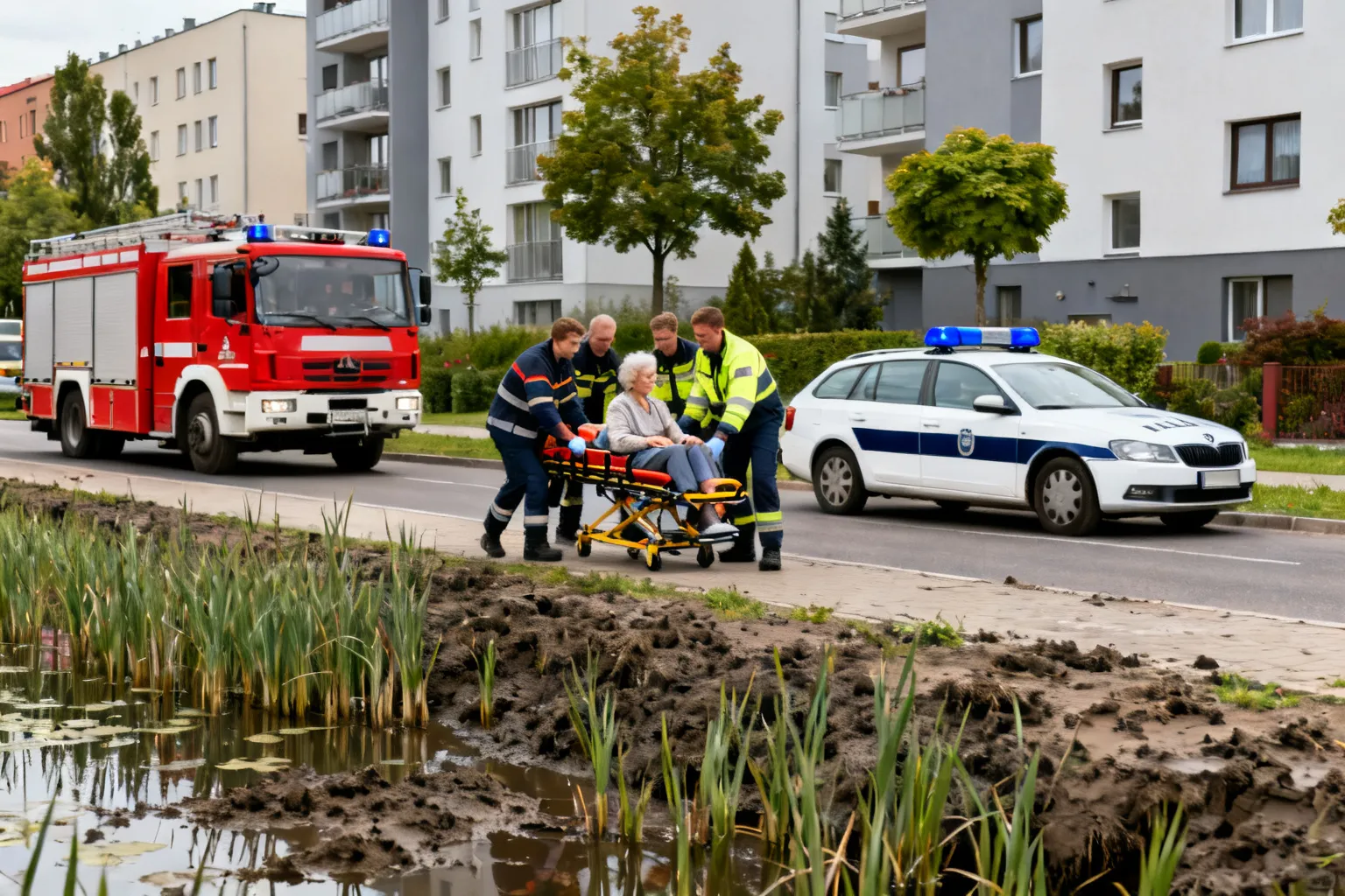 70-latka odnaleziona w podmokłym terenie na Osiedlu Generałów w Olsztynie