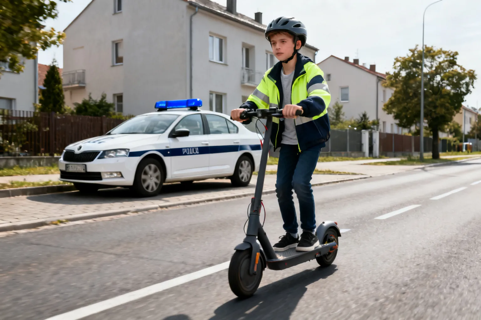 W Skurpach 15-latek jechał hulajnogą po drodze z ograniczeniem powyżej 30 km/h