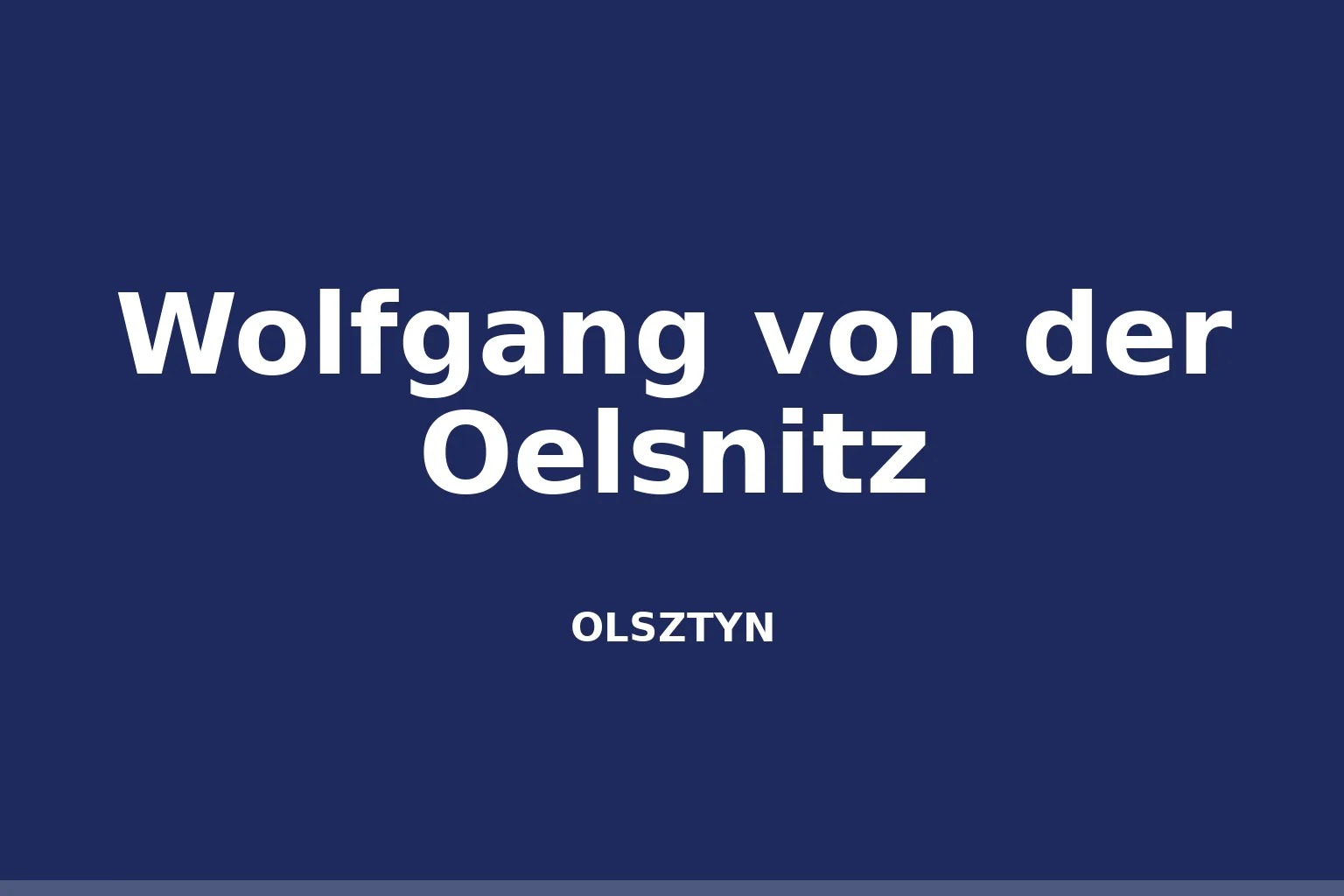 Wolfgang von der Oelsnitz